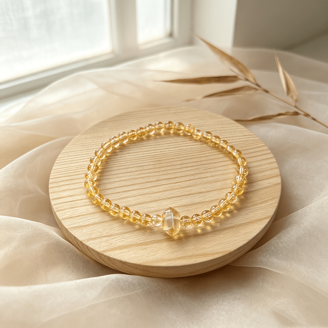Unisex January Birthstone Artificial Crystal Beaded Bracelet